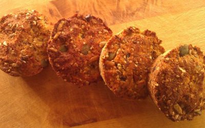 Muffins a la stenalderbrød med chokolade – perfekte til børnemadpakker, glutenfri, laktosefri!!