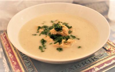 Jordskokkesuppe med torske-lakseboller!