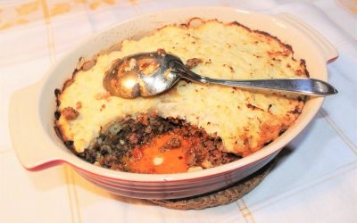 Shephards pie med låg af rodfrugter!