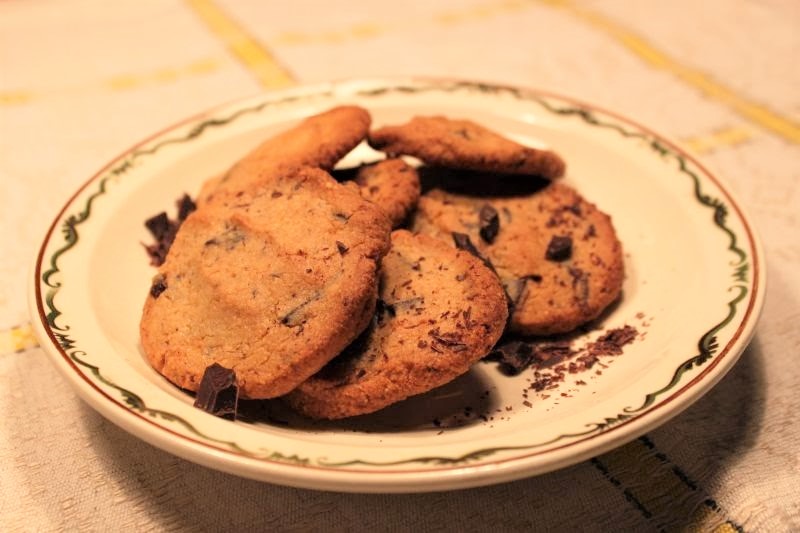 Mandel-chokolade cookies, fyldige og lækre!