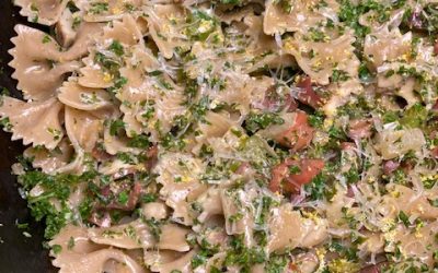 Pasta med grønkål, svampe og bacon!
