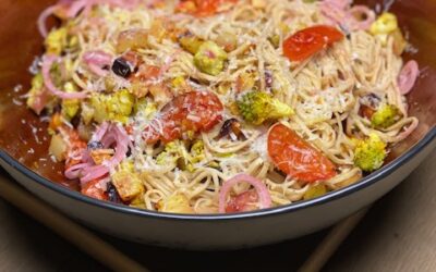 Pasta med bagte grøntsager!