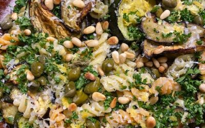 Pasta med squash og aubergine!