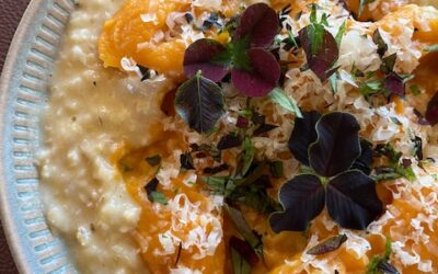 Havregrød med sød kartoffel creme og parmesan!