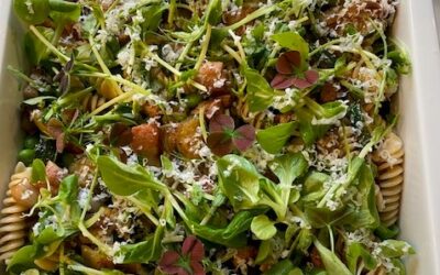 Flexitarens grønne pastasalat med bacon!