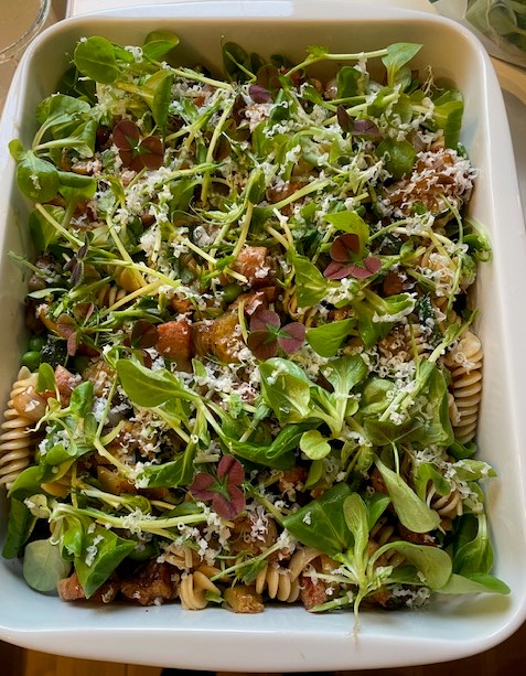 Flexitarens grønne pastasalat med bacon!