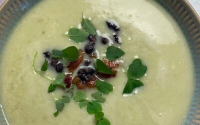 Jordskokkesuppe med pancetta og frisk oregano!